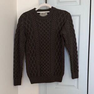 Aran Sweater Market - Women's Cable Knit Sweater - Brown - XS - Wool / Cashmere